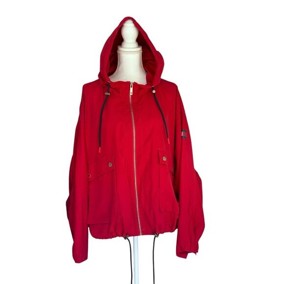 Tommy Hilfiger - Red Hooded Women's Jacket, dolman sleeves, Size: XXL - Picture 1 of 14
